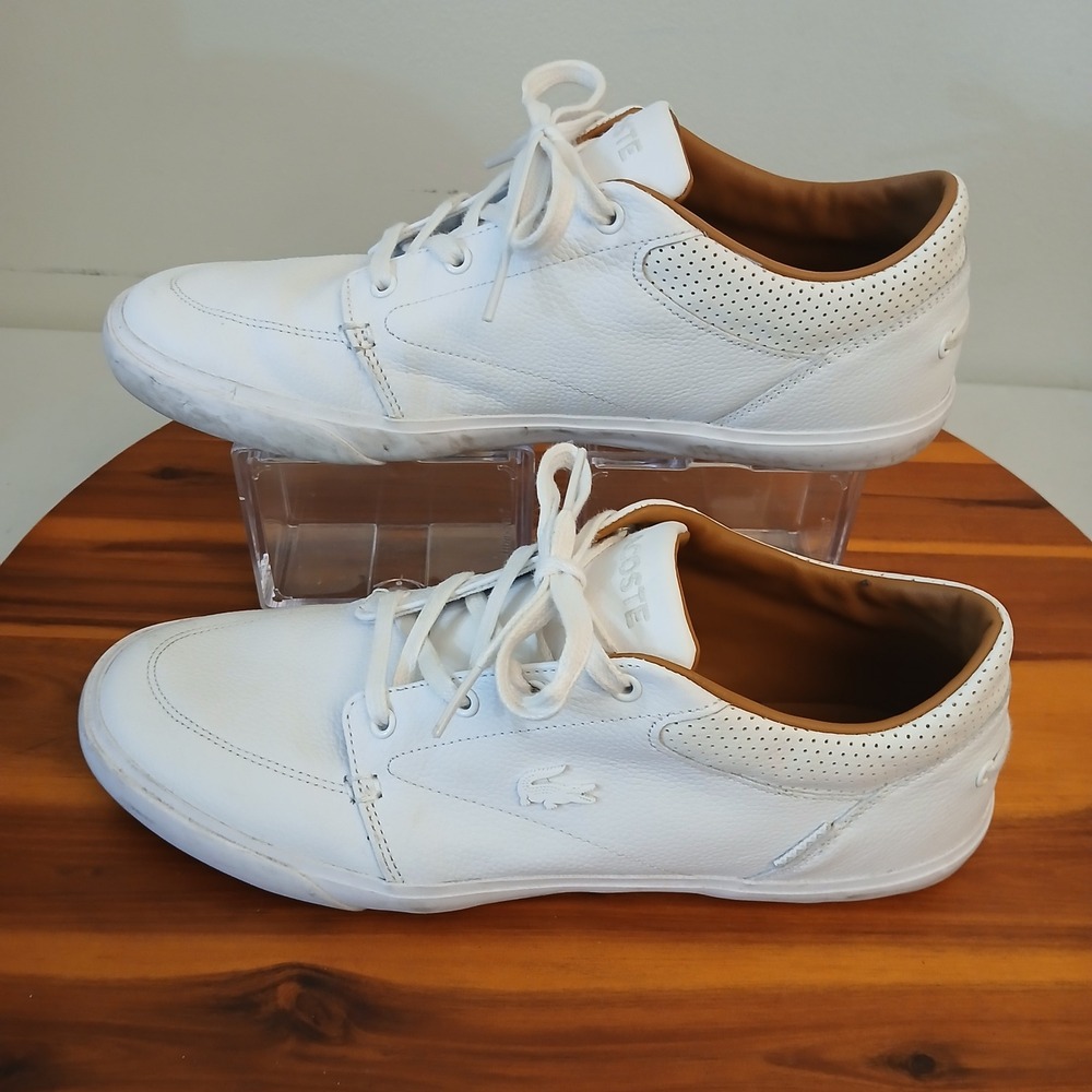 Lacoste Bayliss Vulc Prim Men 9.5 White Casual Shoes Sneakers 7-30SPM003521G